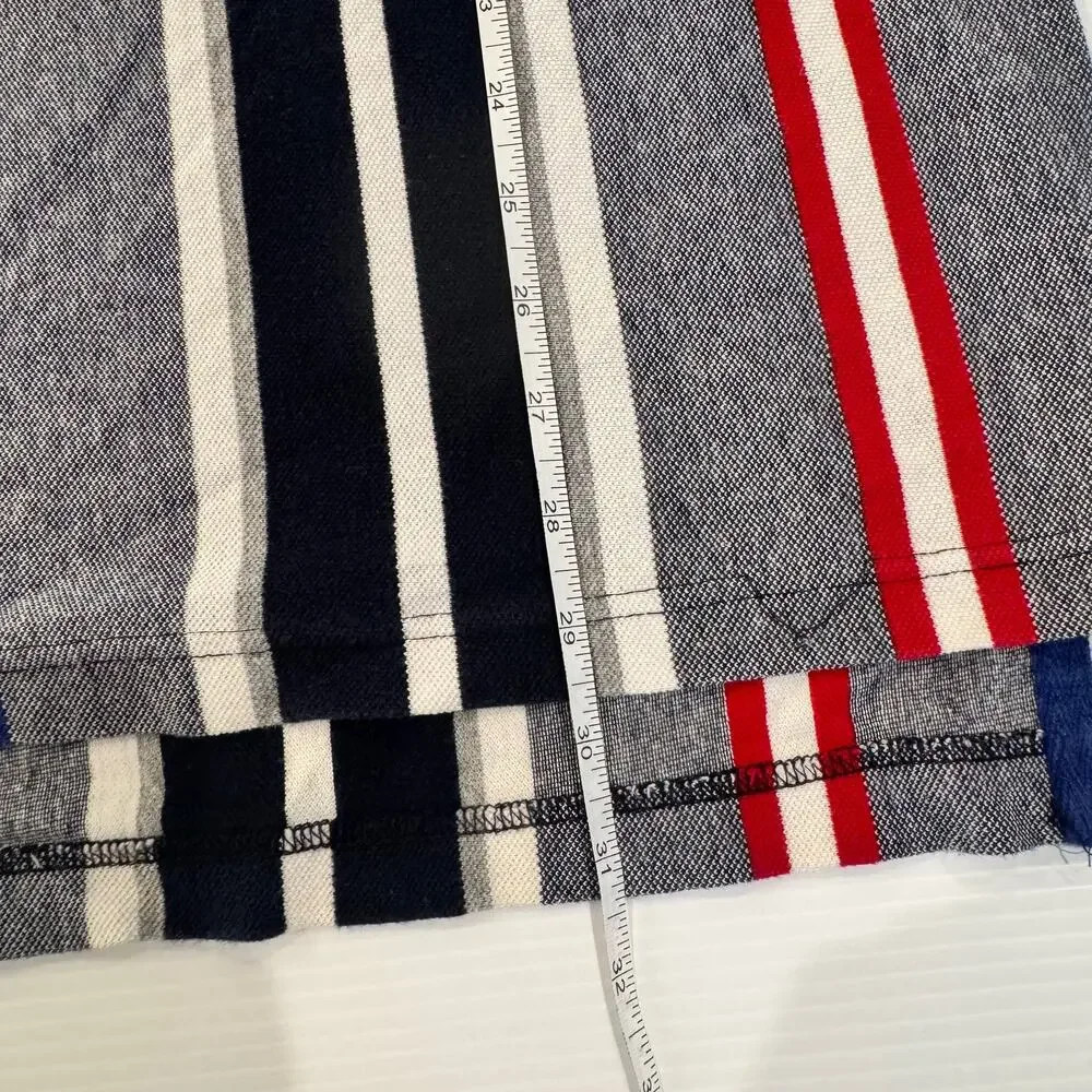 Chaps Ralph Lauren Polo Shirt Men's L Striped Crest Logo Cotton Preppy Golf